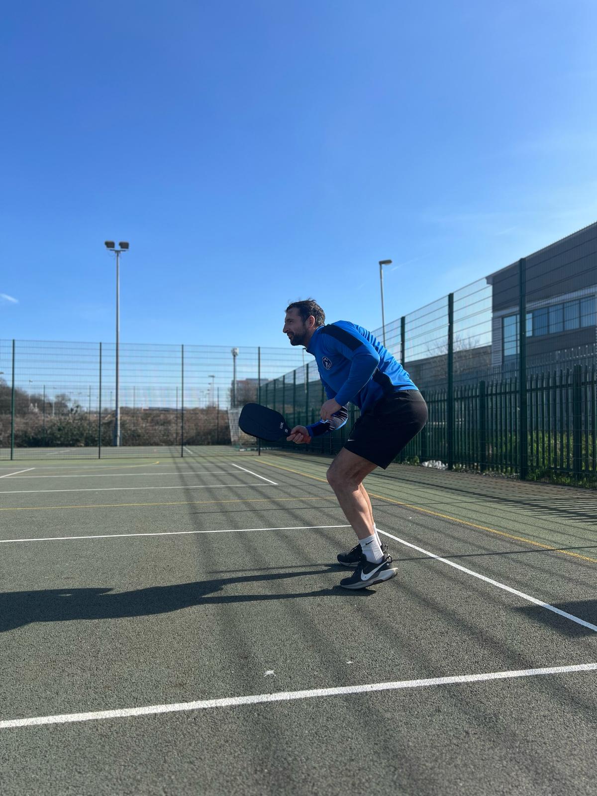 Man playing pickleball