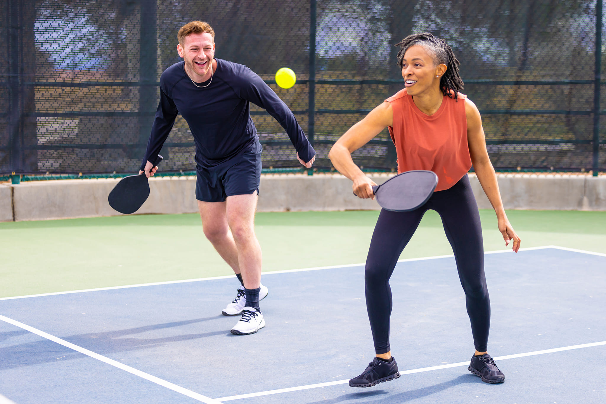 Pickleball player on court