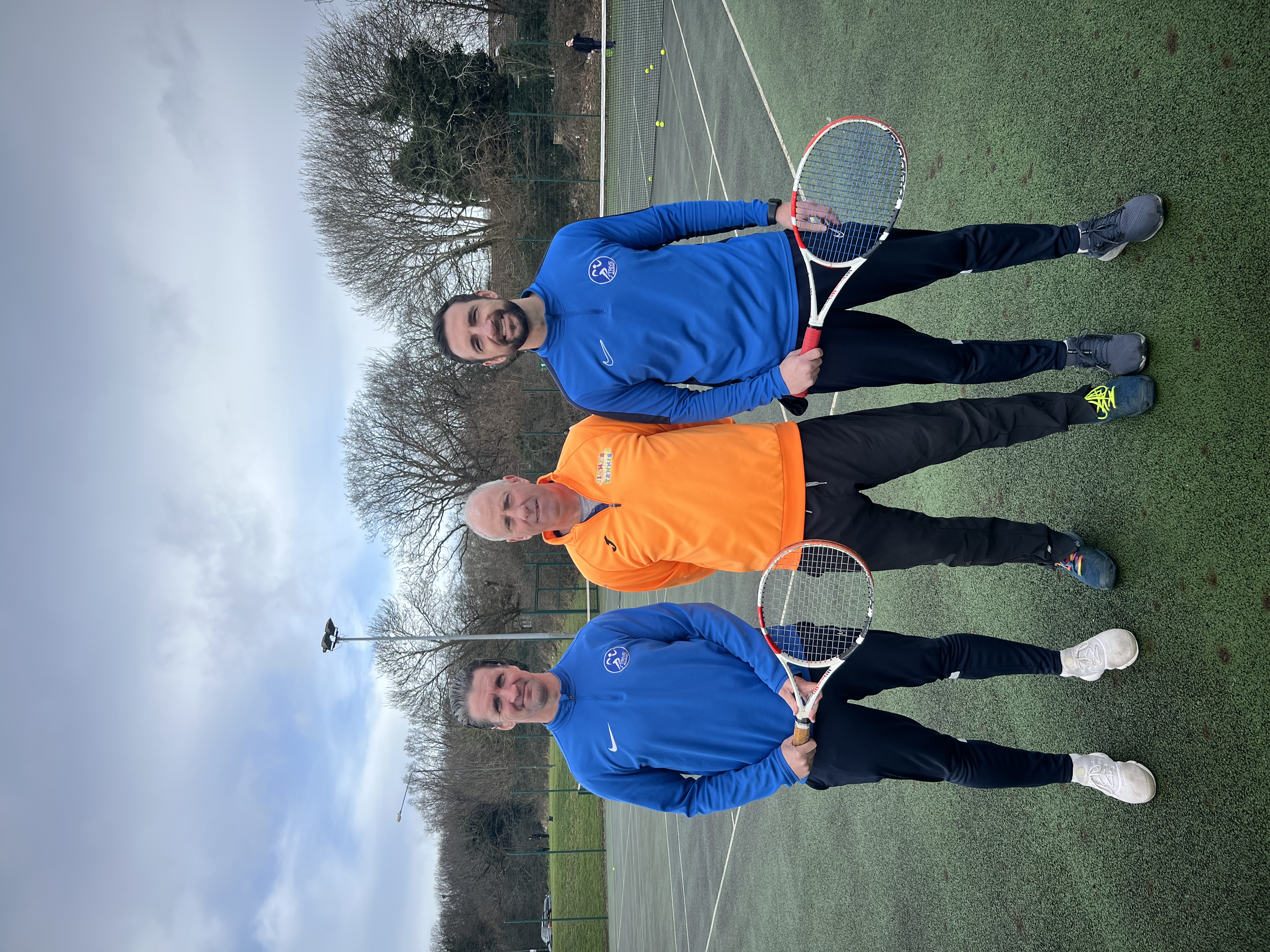 Tennis courts and players